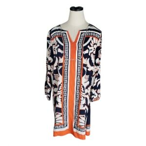 Crown & Ivy Bold Shift Dress 12 Phoenix Bird Novelty Tropical Vacation Resort